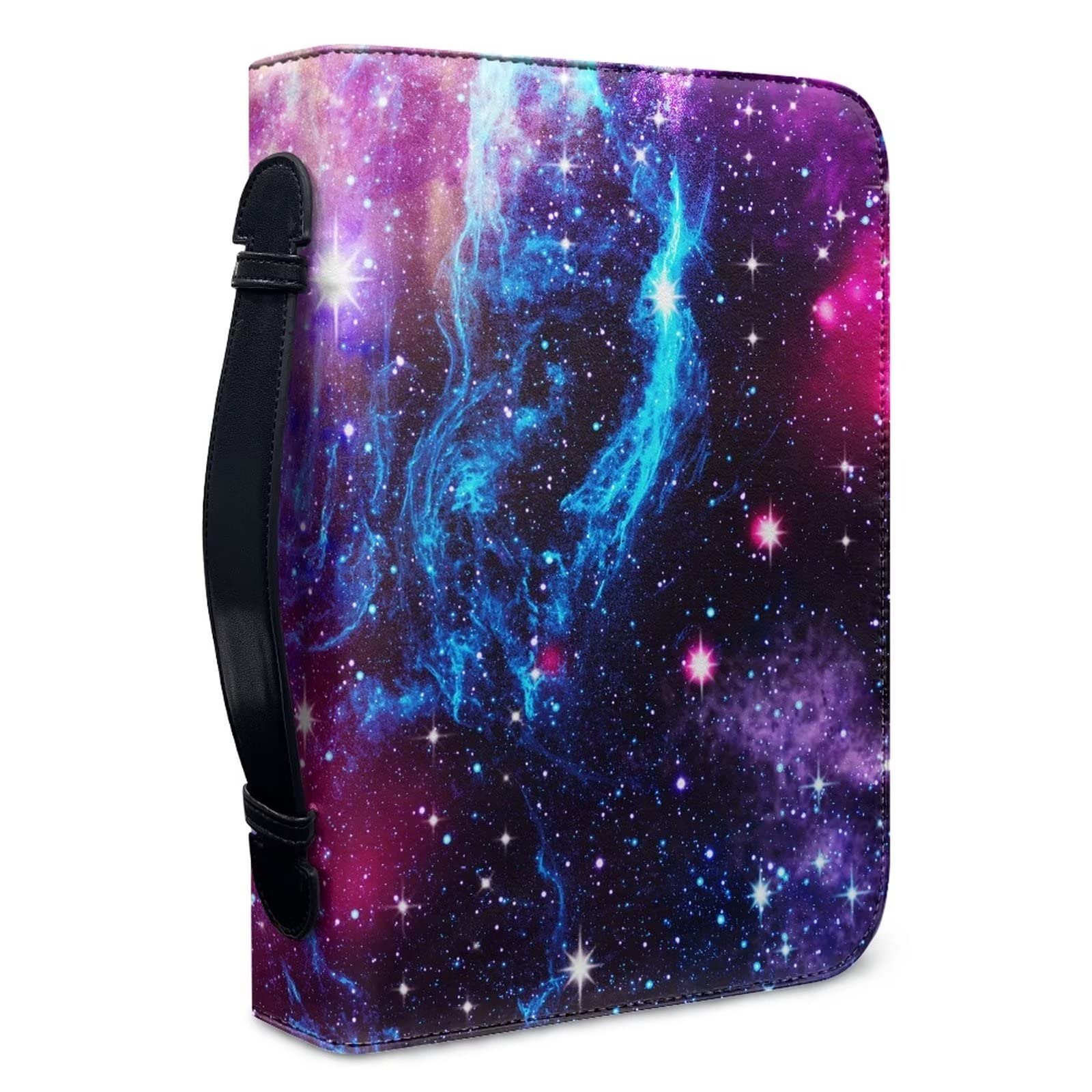 Talayituse Galaxy Pattern Bible Covers for Women Men PU Leather Bible Case Bible Bag Tote Book Carrying Case Christian Bible Accessories with Handle, L — image 1