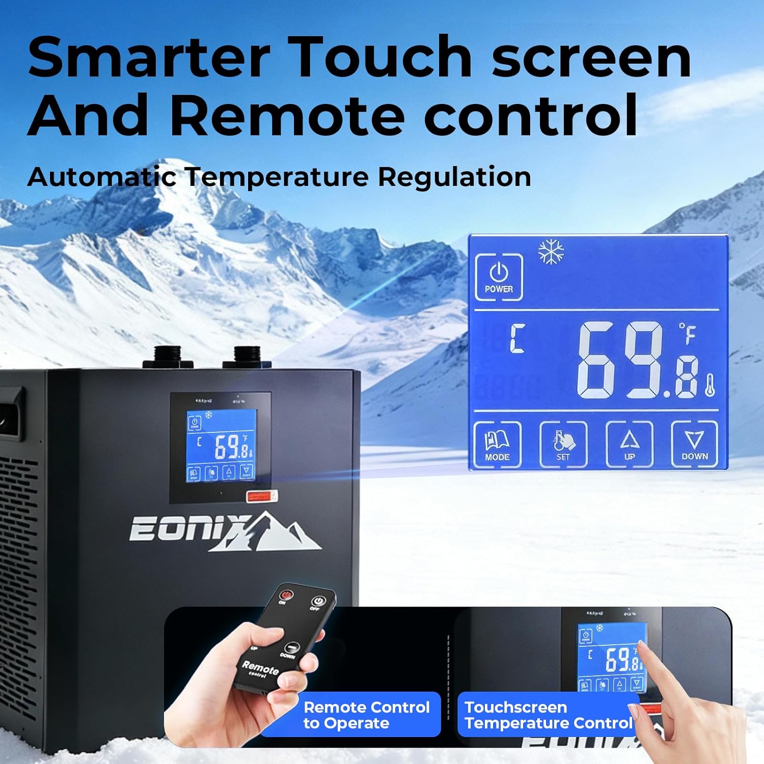 Water Chiller for Ice Bath,1/3 HP Cold Plunge Chiller,Ice Bath Water Chiller for Cold Plunge Tubs,with External Filter & Pump,Insulated Hoses,Remote Control