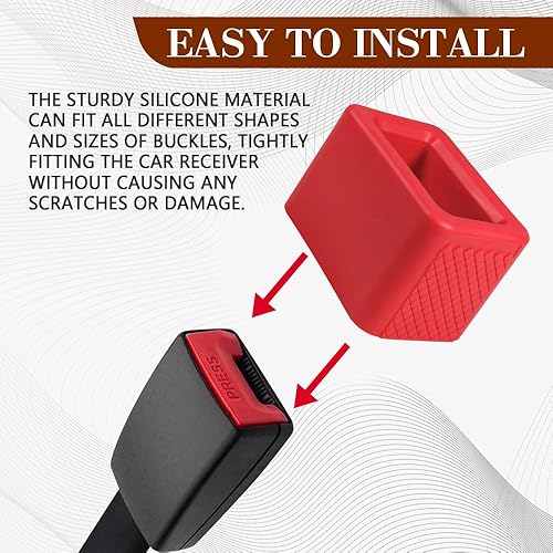 Miniatura 5 de 2 soportes para hebilla de cinturón de seguridad de automóvil, soporte para correa de asiento de automóvil, hebilla de silicona flexible automotriz,