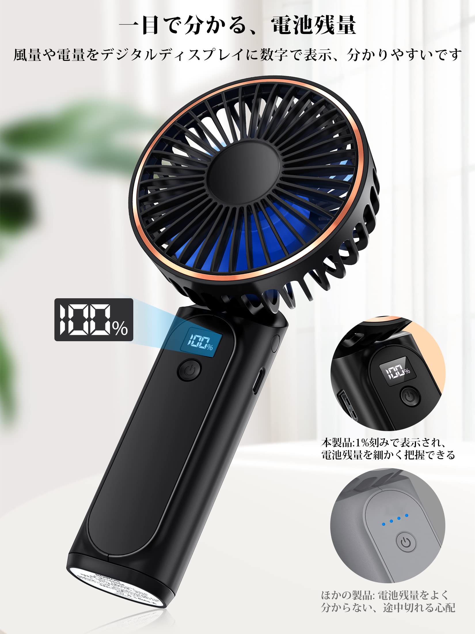 2023年最新型 BOIROS ハンディファン 手持ち扇風機 Amazon | 【2023年最新型】 ハンディファン 手持ち扇風機 静音