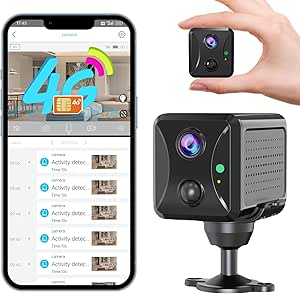 PEGATISAN 4G LTE Cellular Security Camera Wireless Outdoor, No WiFi Mini Portable Hidden Cameras for Home Security, Spy Camera PIR Motion Sensor Alert, Includes SIM Card, 2-Way Talk, Night Vision asin的图片