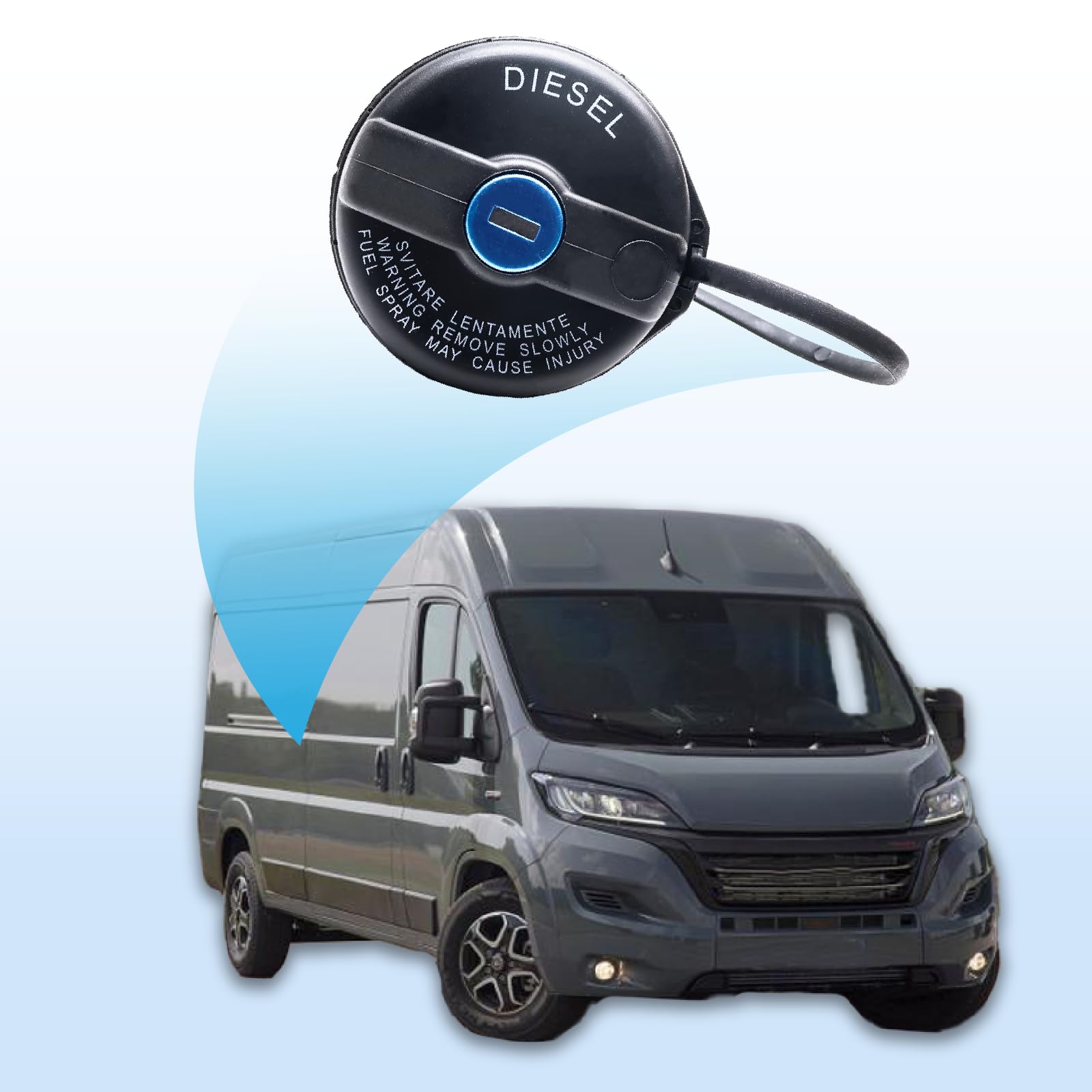 Tapa Tanque Bloqueable con 2 Llaves Cerradura para Tapa Depósito Combustible para DUCATO Autobús Plataforma/Chasis Furgoneta 71802900