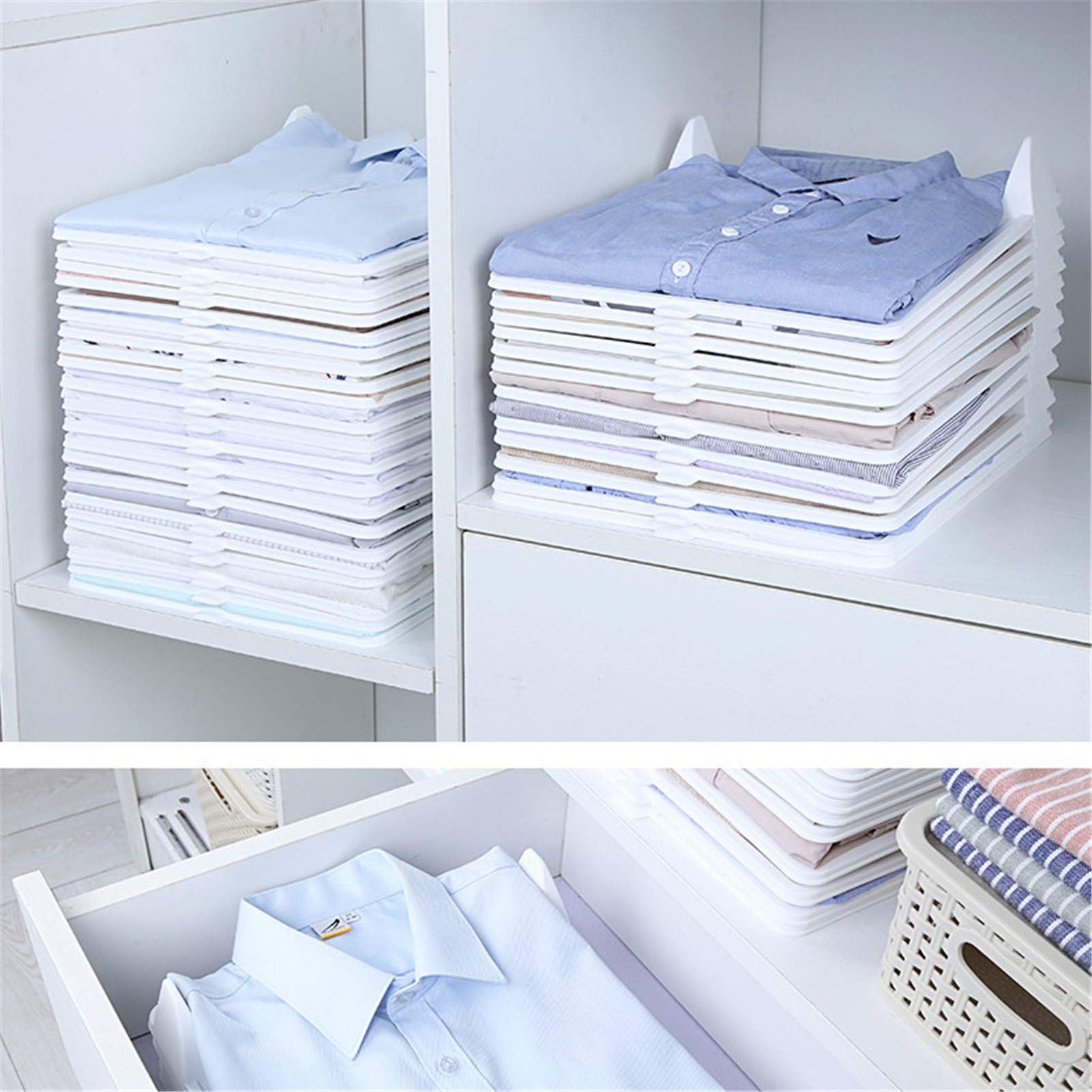 BEDSETS Organizador de camiseta, antiarrugas, bolsa de almacenamiento para camisas, a prueba de humedad y a prueba de humedad, para la mayoría de suéteres suéteres pantalones cortos finos y medianos