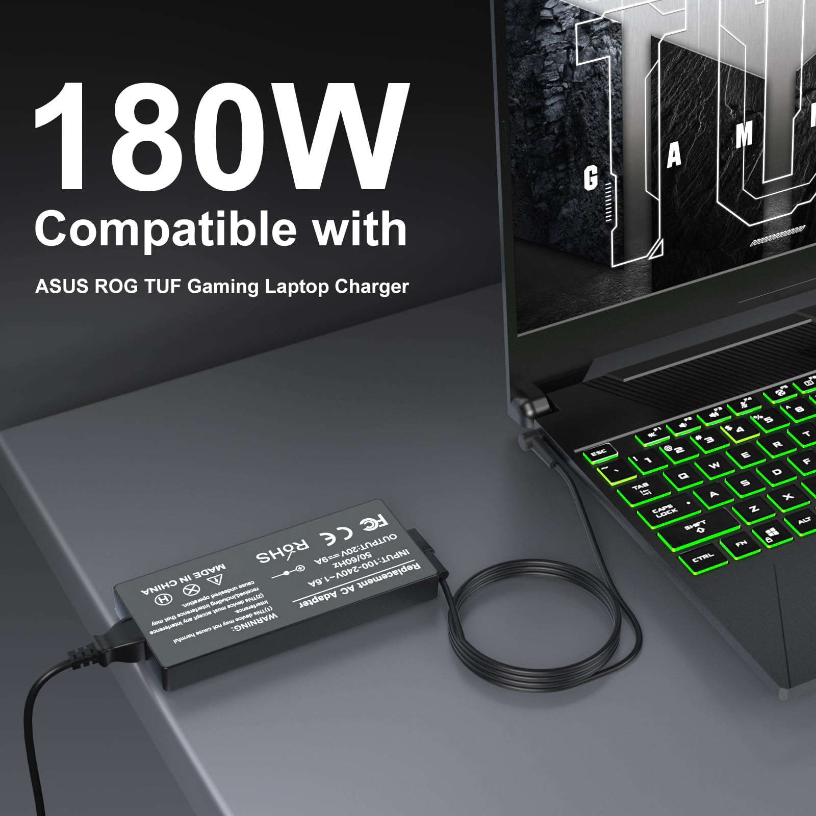 Caricatore 180W per ASUS ROG Zephyrus G15 G14 GA502 GA503 GA40 Adattatore