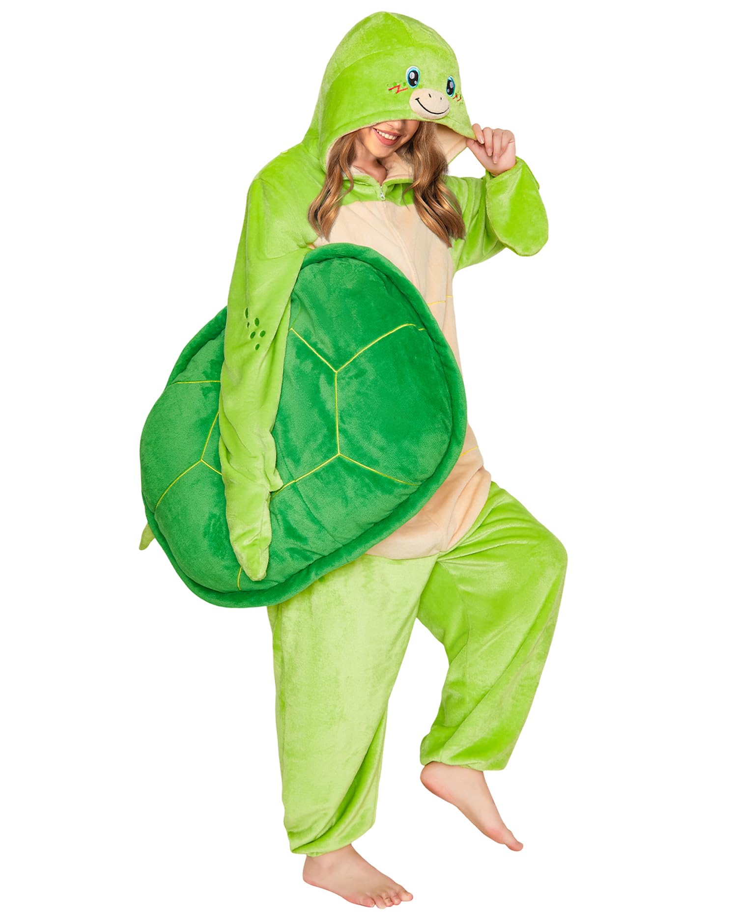 OLAOLA Mameluco de animal para adultos para mujeres y hombres, pijama de forro polar cálido y divertido disfraz de fiesta de Halloween