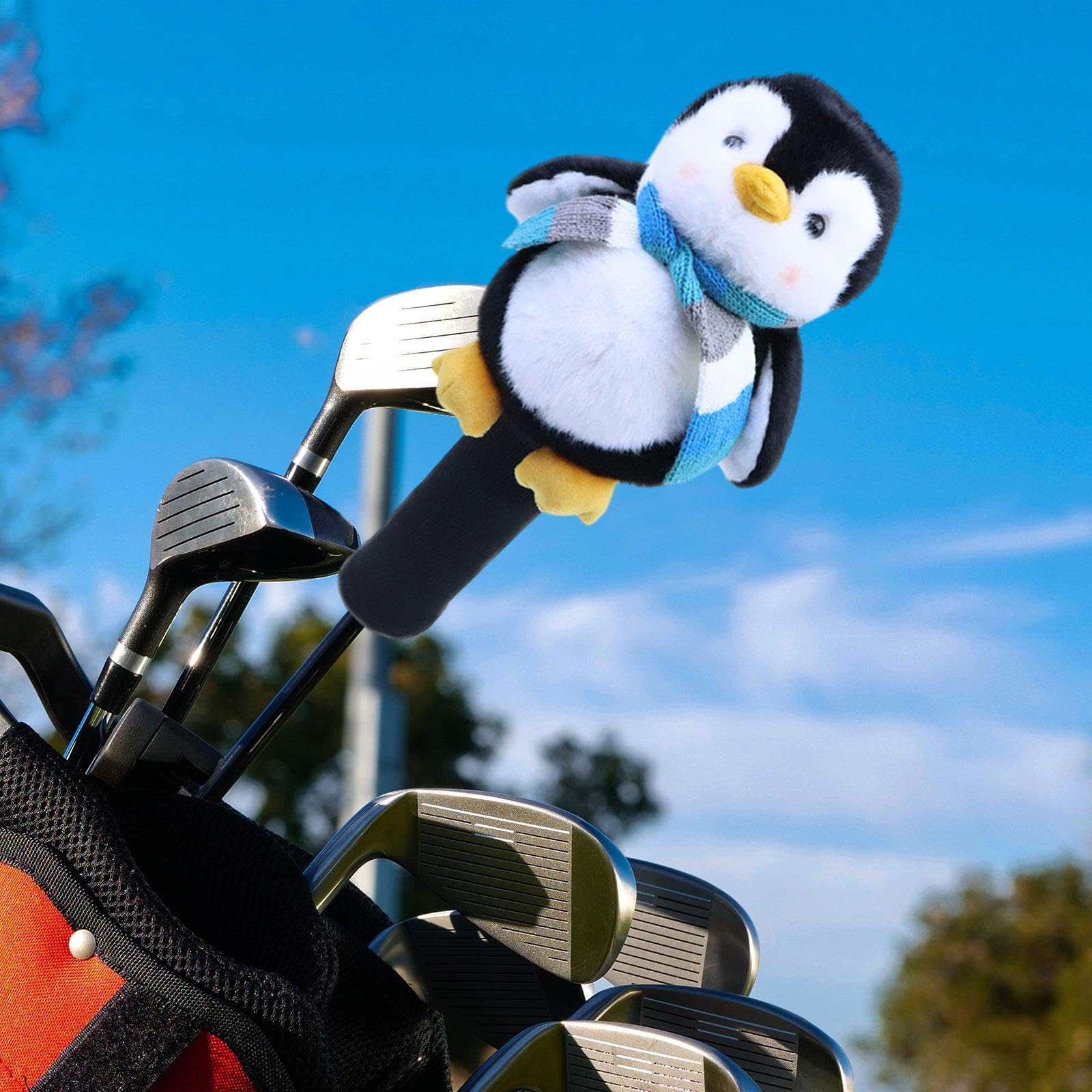 Harilla Golfschlägerhaube, lustige Schlägerkopf-Abdeckung mit Tierform, Langer Hals, Cartoon-Putter-Kopf-Abdeckung, weiche Plüsch-Driver-Schlägerkopf-Abdeckung für Hölzer & Eisen