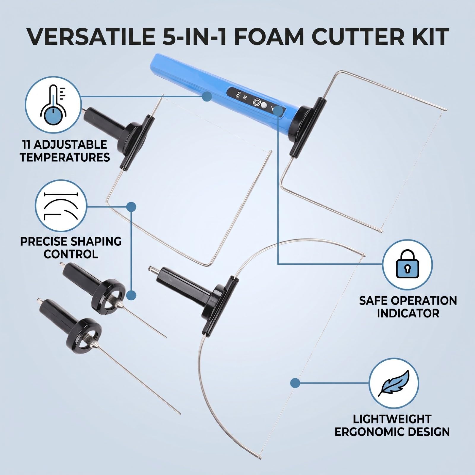 Cutter de Mousse ÉLectrique pour Art en Eps,20CM (Prise UE)