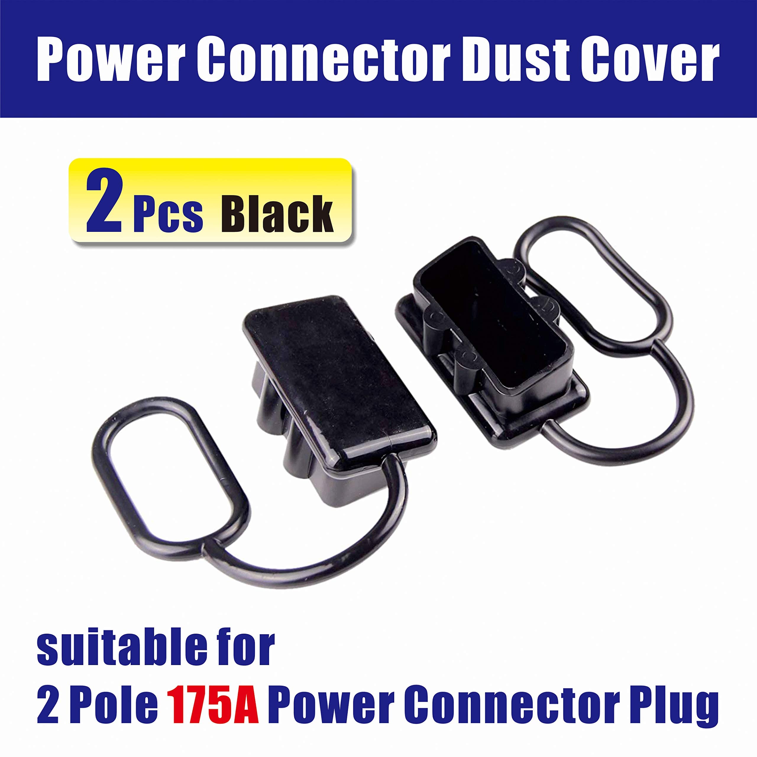 Mr.Brighton LED 2PCS Black Power Connector Dust Cover Suitable for 2 Pole 175A Power Connector Plug