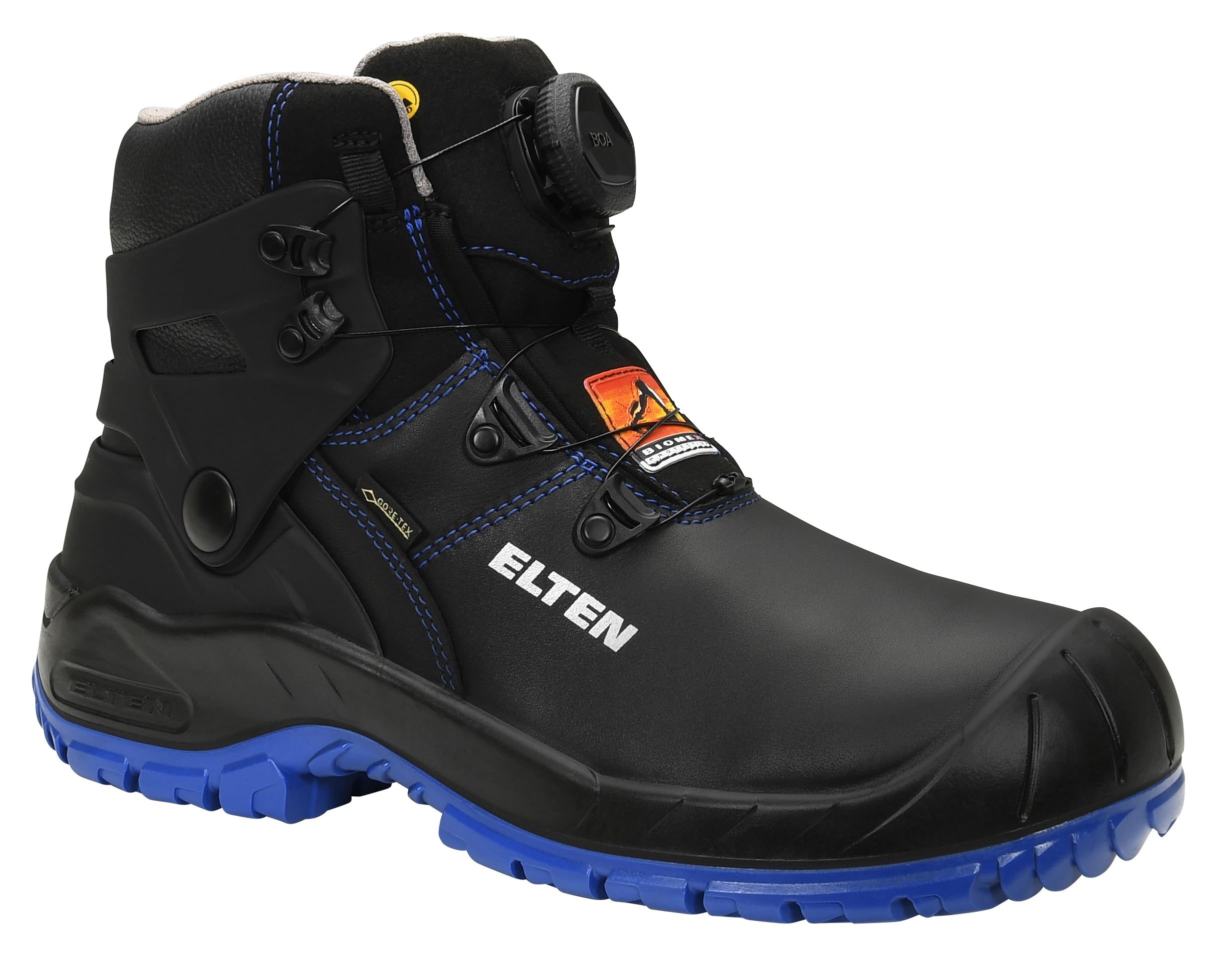 ELTEN RENZO Biomex GTX BOA blue Mid ESD S3 WR | Sicherheitsschuhe für Damen & Herren, GORE-TEX, Stahlkappe, leicht, atmungsaktiv
