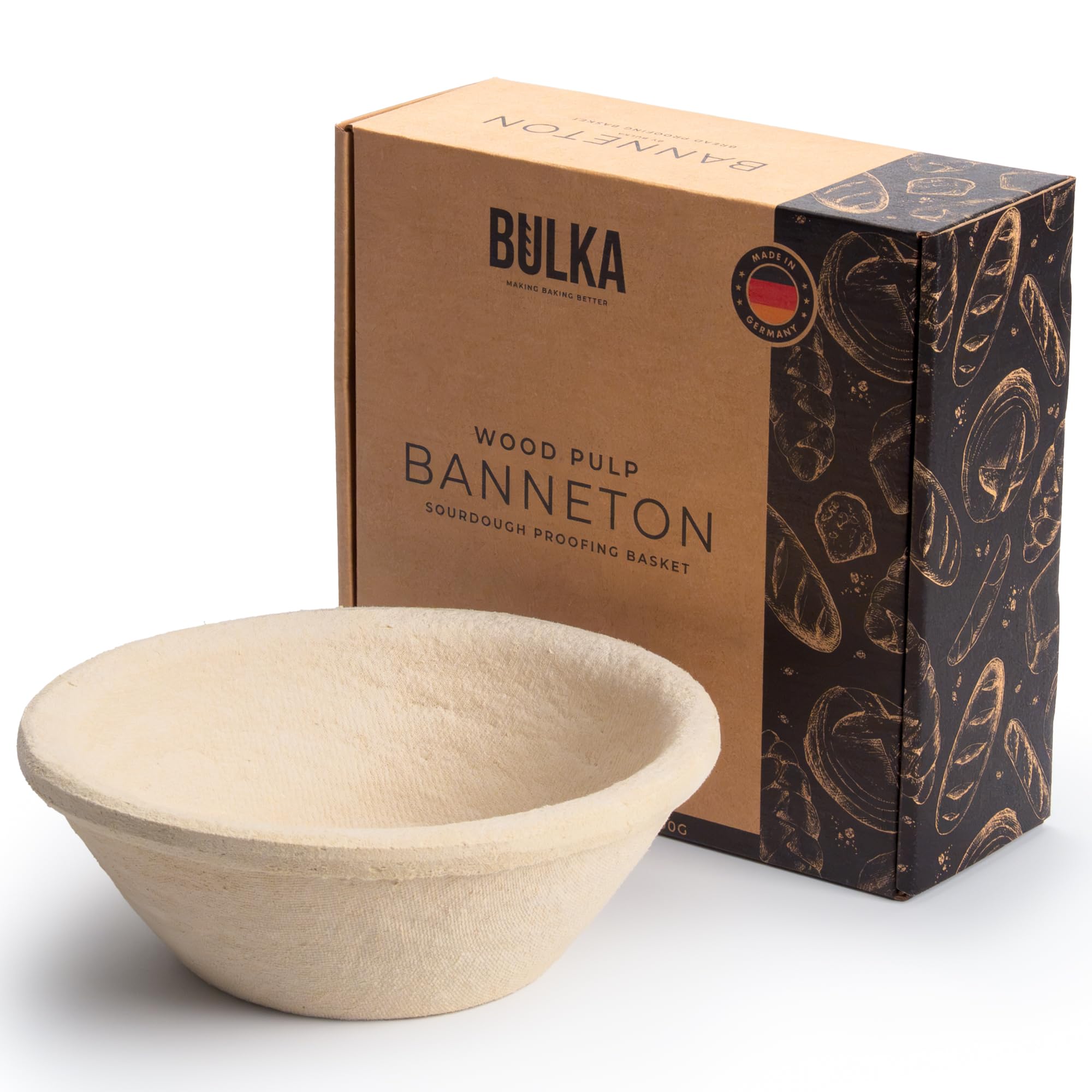 Bulka Banneton - Cestino per lievitazione pane, piccolo, 17,8 cm, rotondo