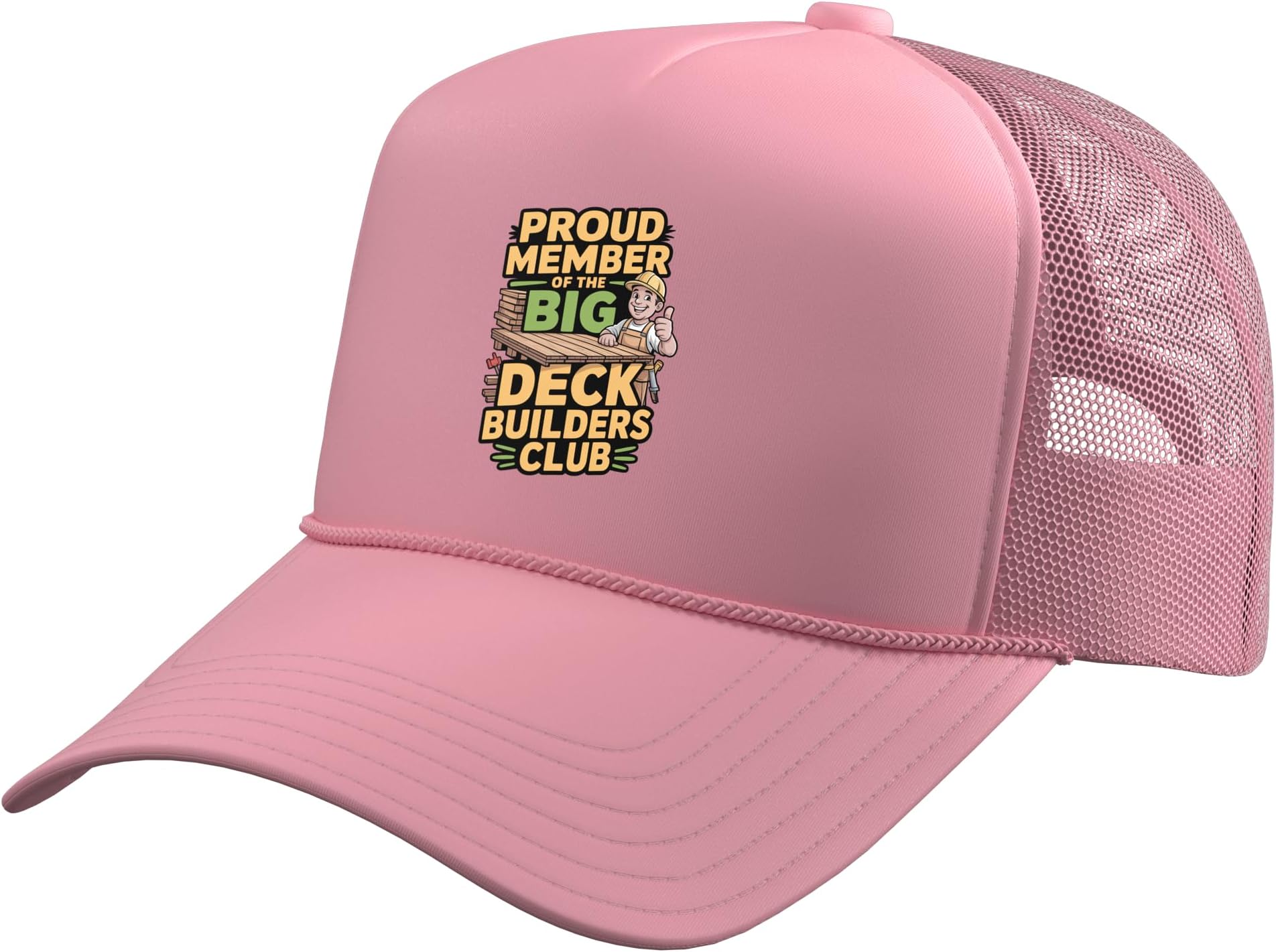 Deck Builder Master Builders Construction Job Work Trucker Hat with Adjustable Mesh Back