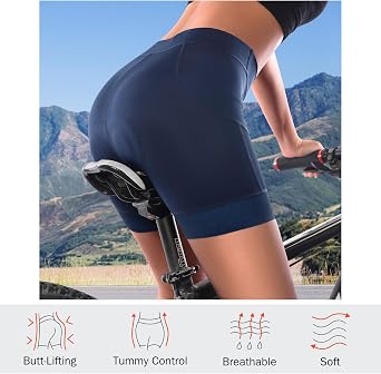 Padded Biker Shorts Women Cycling Shorts with 5D Gel Padding High Waisted Athletic Shorts Mountain and Road Bike