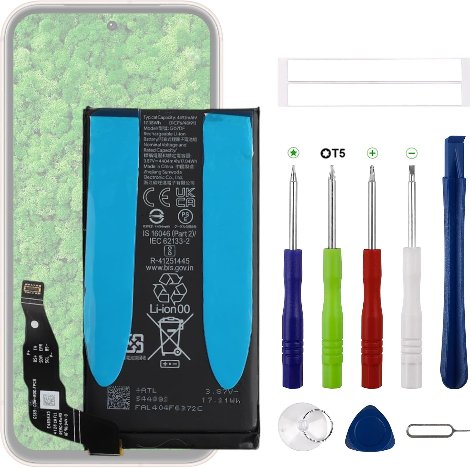 New G07DF Rechargeable Battery Compatible with Pixel 8A with Upgraded Repair Tools Kit