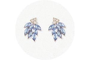 Dainty Periwinkle Earrings for Women - Crystal Cluster Drop Earrings