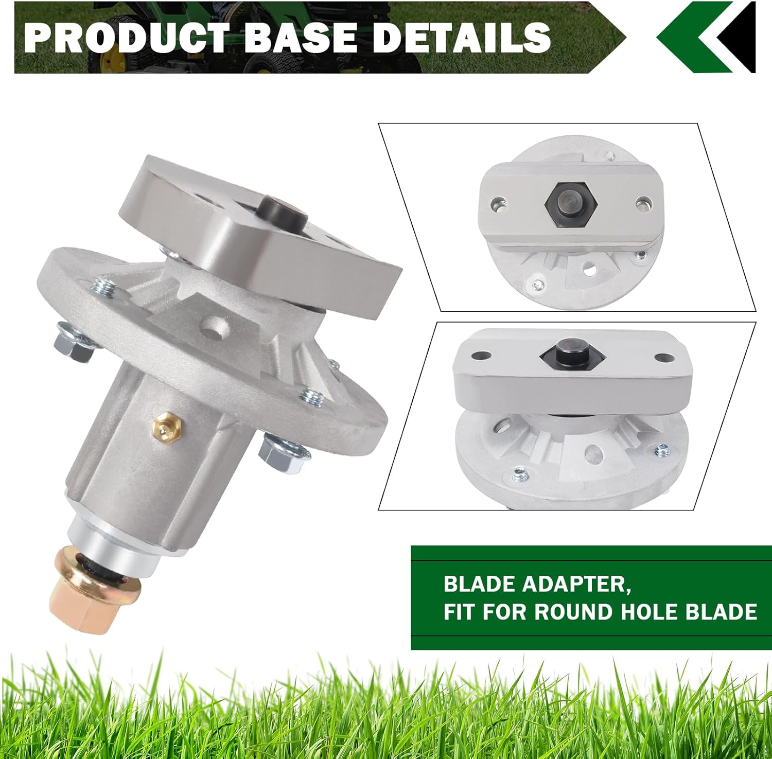 CheeMuii 3 Pack Lawn Mower Deck Spindles Fit for John Deere L100 L107 L108 L110 L111 L118 L120 L130 155C 190C Replace for GY20050 GY20785 GX20250 42" 48" Deck Spindles