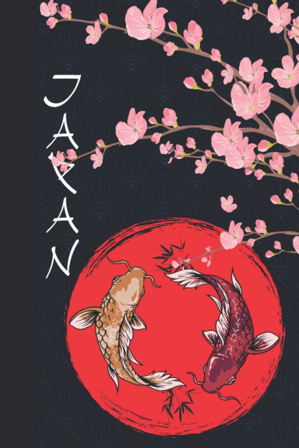 Notebook Japan: 6" x 9" Notebook journal - 120 pages Koi Fish Chinese Koi Carp Fish with bamboo Graphic koi fish animal kawaii Japanophile Lucky Cat -Maneki neko