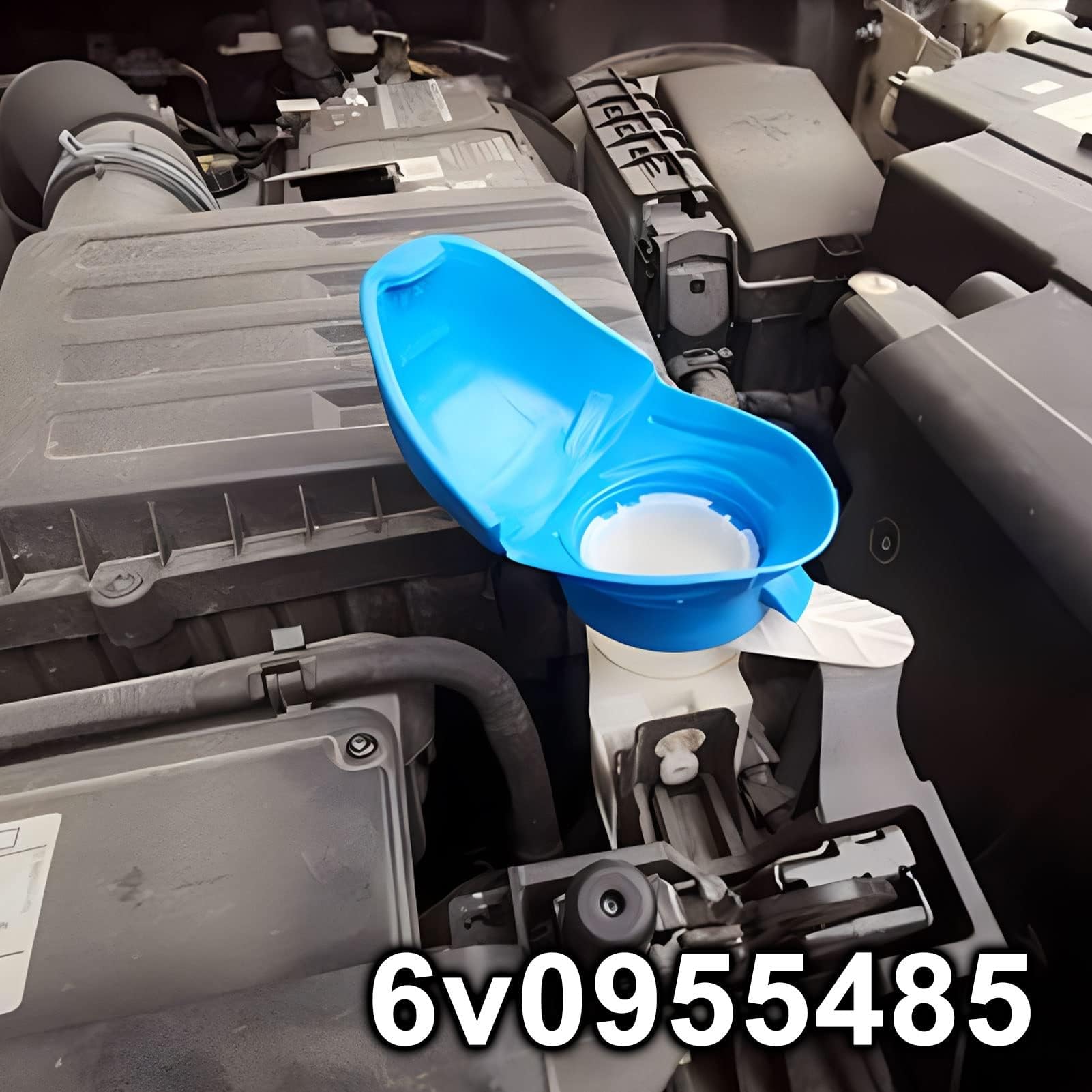 ANBOO Samochodowa pokrywa na butelkę do spryskiwacza szyby samochodowej, lejek, pokrywa zbiornika na wodę, pokrywa zbiornika na wodę, kompatybilna z VW Skoda Audi, kompatybilna z 6V0955485 / 000096706