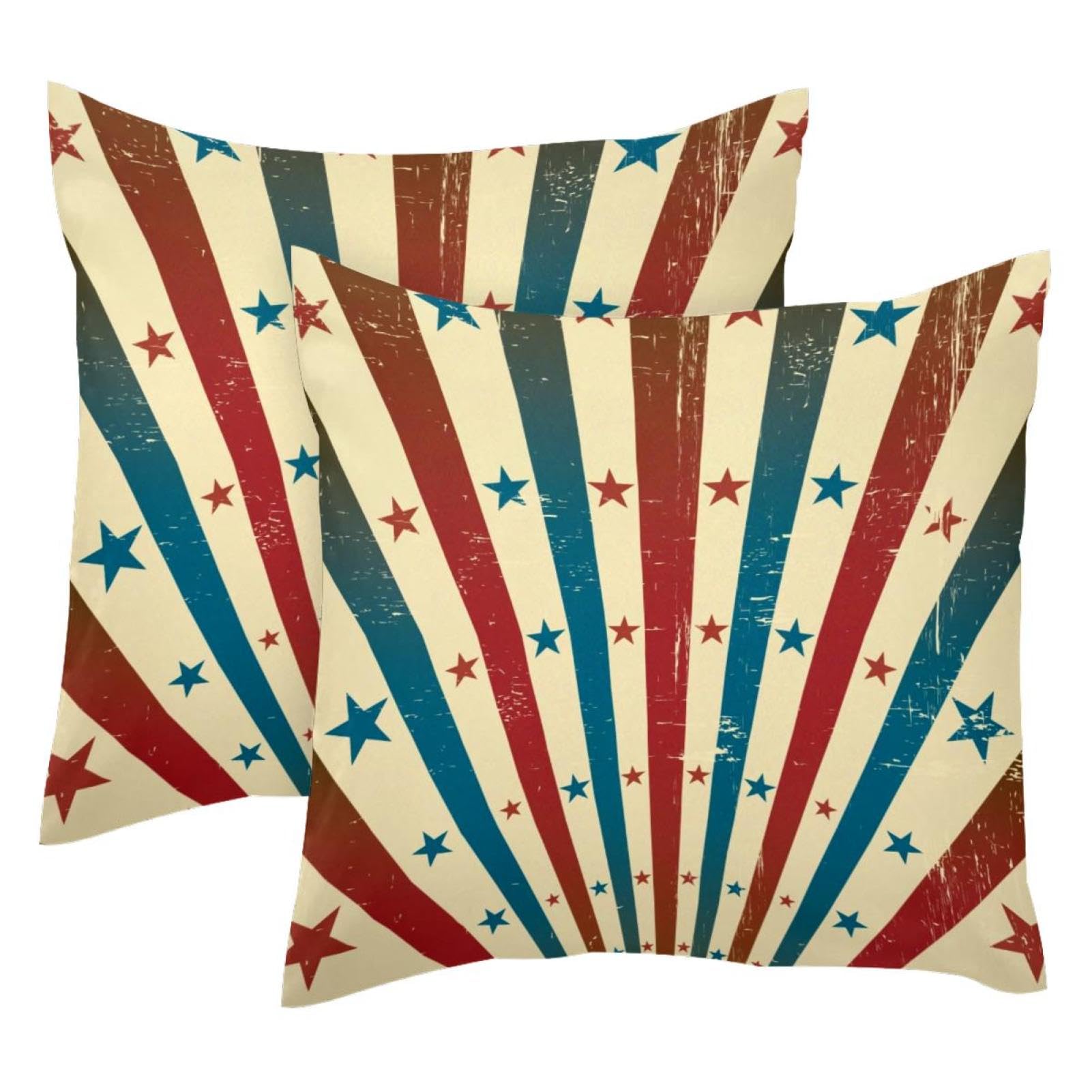 Housse de coussin décorative lot de 2 carrées étoiles 45x45 cm
