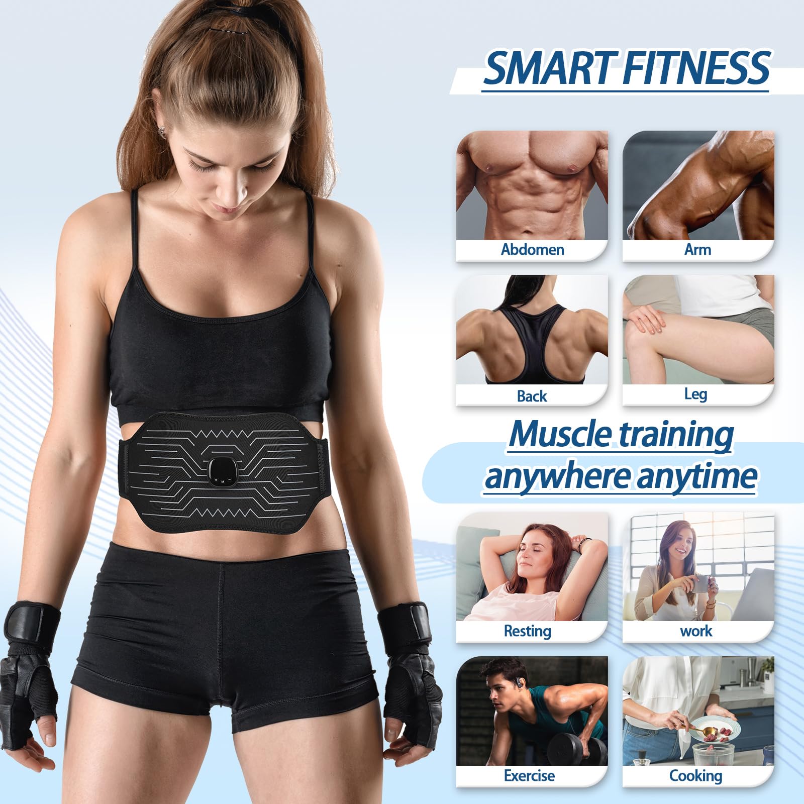 FDA Cleared, Abs Stimulator Muscle Toner (White) — Amazon image 6