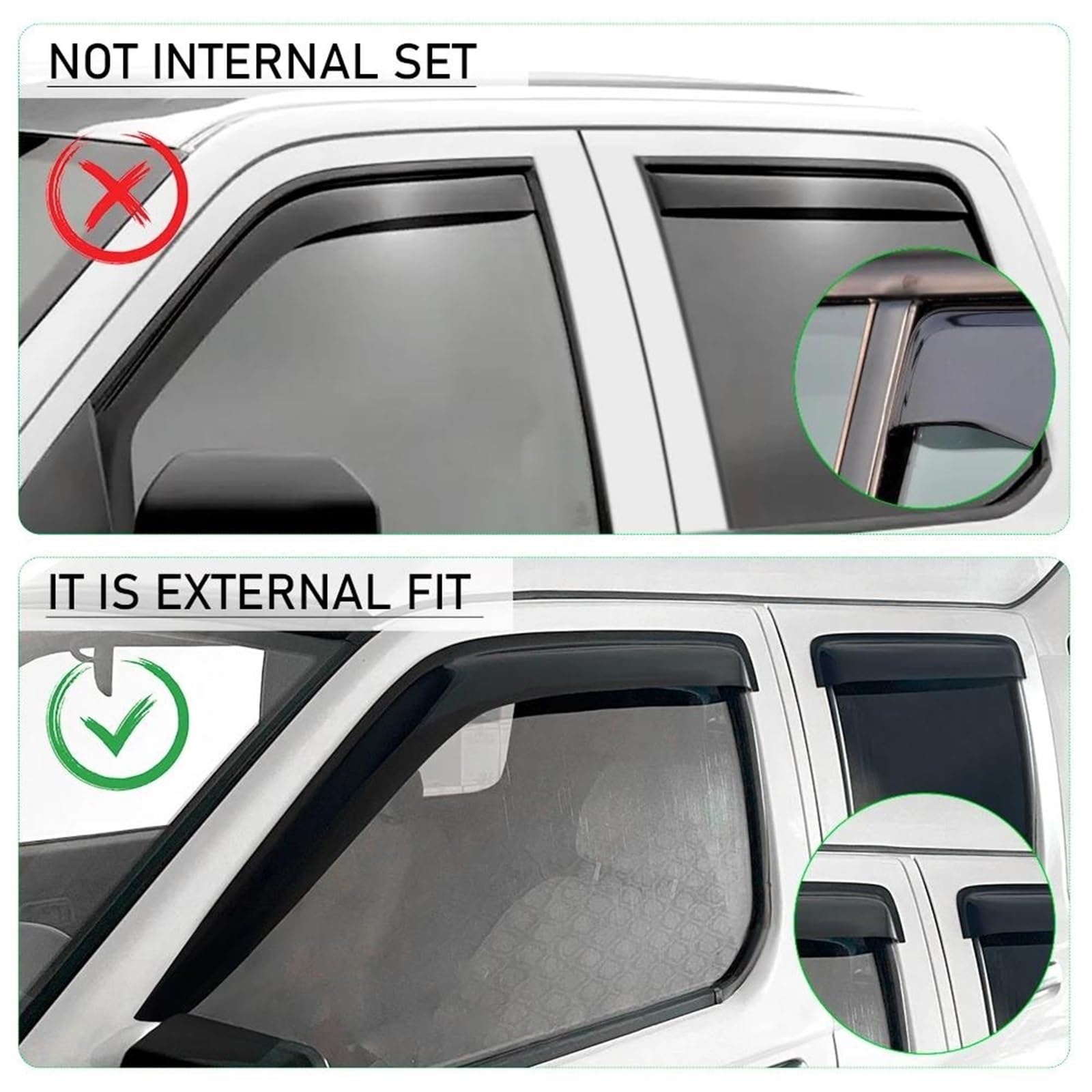Viseras Viento para Nissan para Navara 1997-2005, Doble Cabina, Negro Mate, Deflector De Viento, Visera Protectora para Ventana. Guardias Lluvia