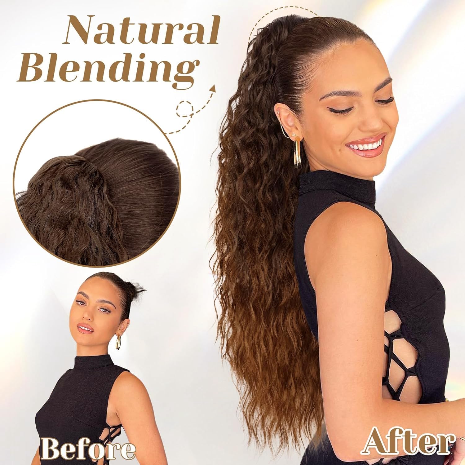 PORSMEER Claw Ponytail Hair Extension 30 inches - Image 3