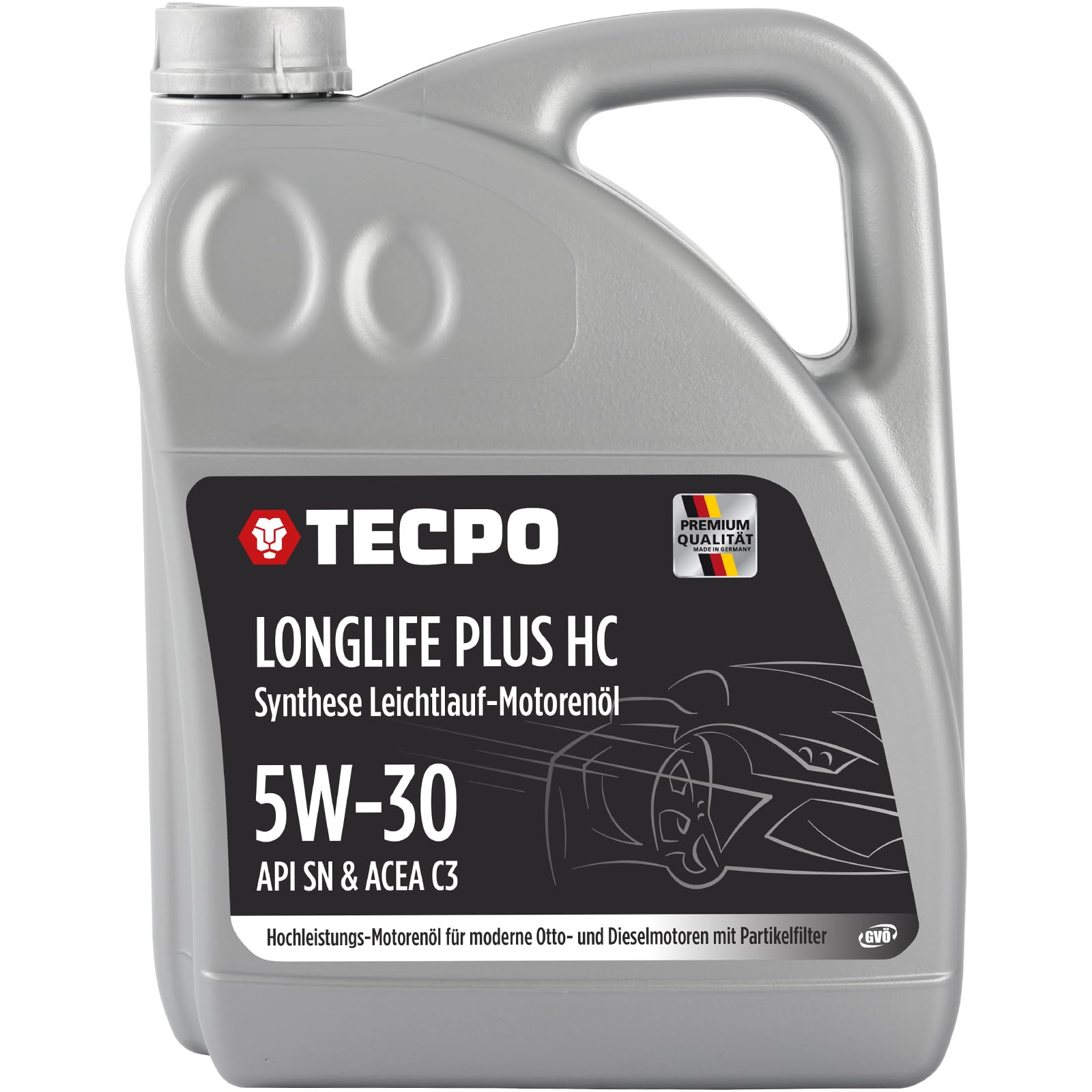 TECPO Motoröl 7 Liter 5W-30 LONGLIFE Plus HC Synthese passend für ACEA C3 / API SN / 504/507 / 229.31/229.51 / LL-04 / C30