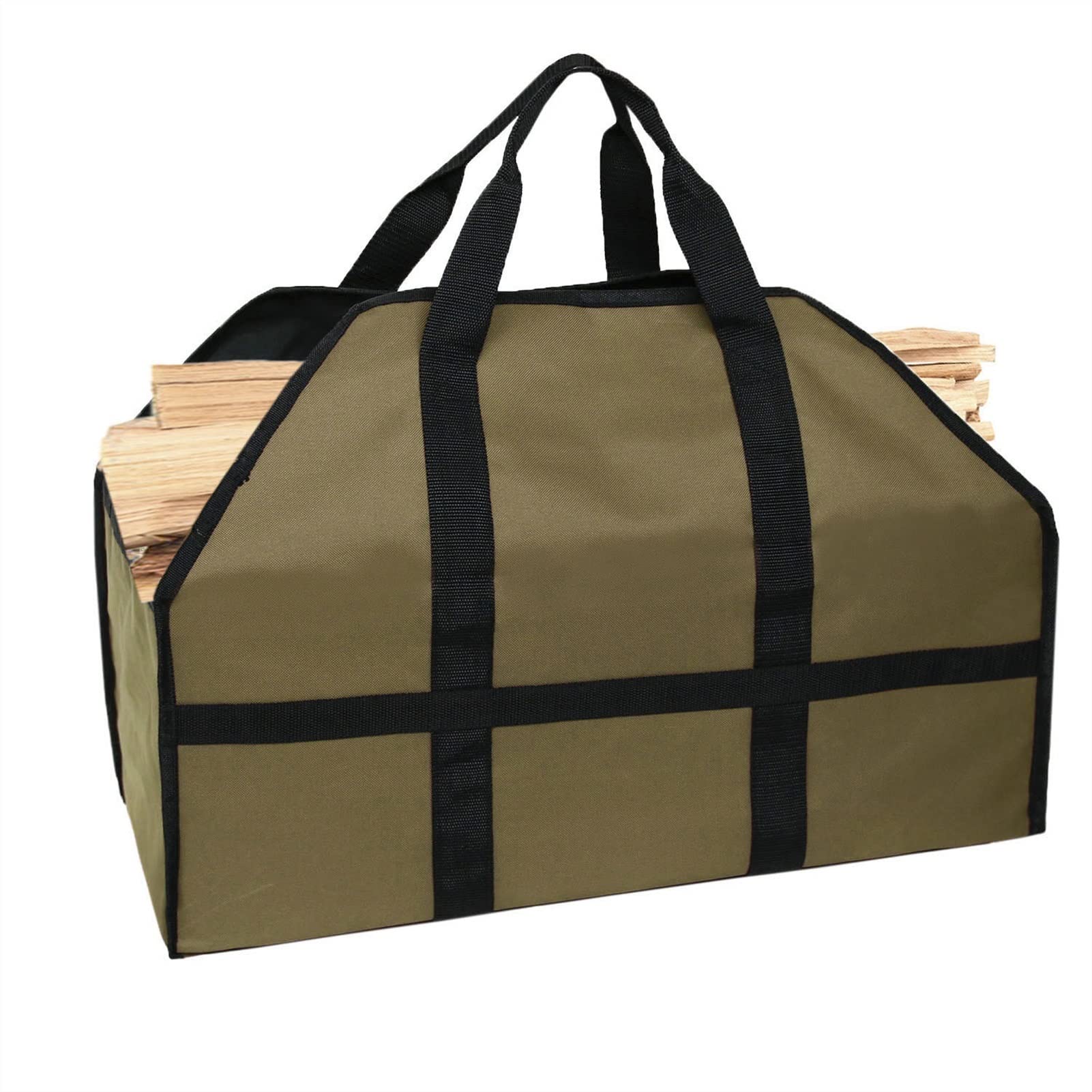 Canvas Firewood Log Carrier, Firewood Tote Bag Outdoor Portable Polyester Log Carrier For Fireplace Camping BBQ