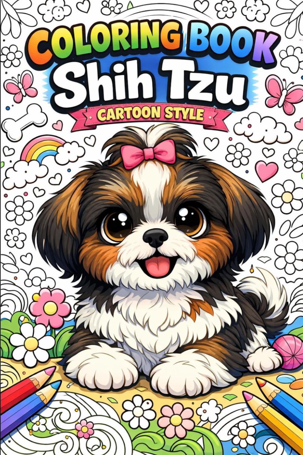 Coloring Book Shih Tzu: Cartonn Style