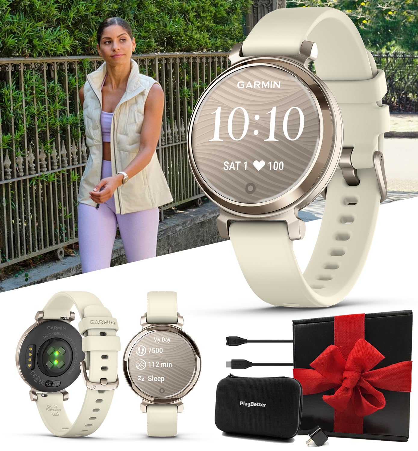 Amazon.com: PlayBetter Garmin Lily 2 (Cream Gold/Coconut Silicone