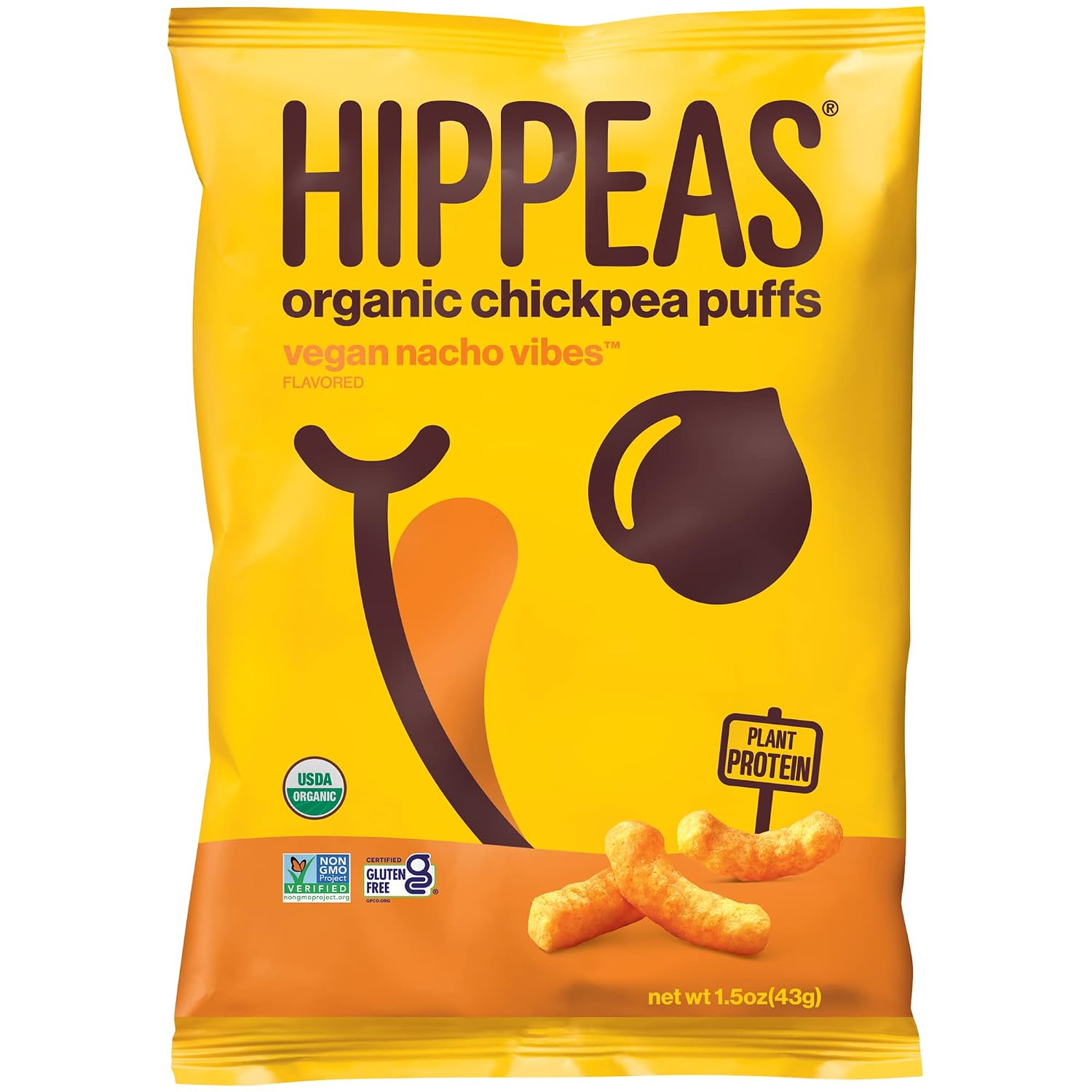 HIPPEAS Organic Chickpea Puffs + Bohemian Barbeque | 1.5 Ounce, 12 Count | Vegan, Gluten-Free, Crunchy, Protein Snacks