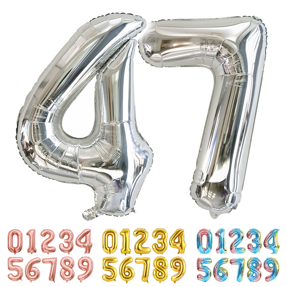Foil Globo Número 5 Azul 40" (101cm), Inflable Helio o aire, Gigante Numeros 0-9, 10-19, 20-29, 30-100, Grande Globos Decoración para La Boda Aniversario y Cumpleaños Fiestas — view 292