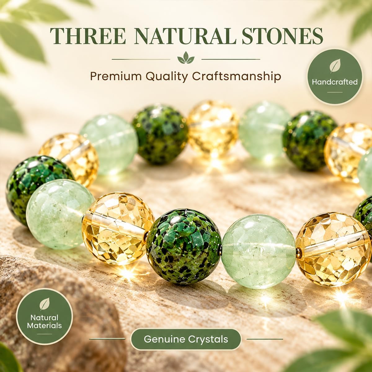 2 Pack Abundance Bracelet, Natural Crystal Bracelet