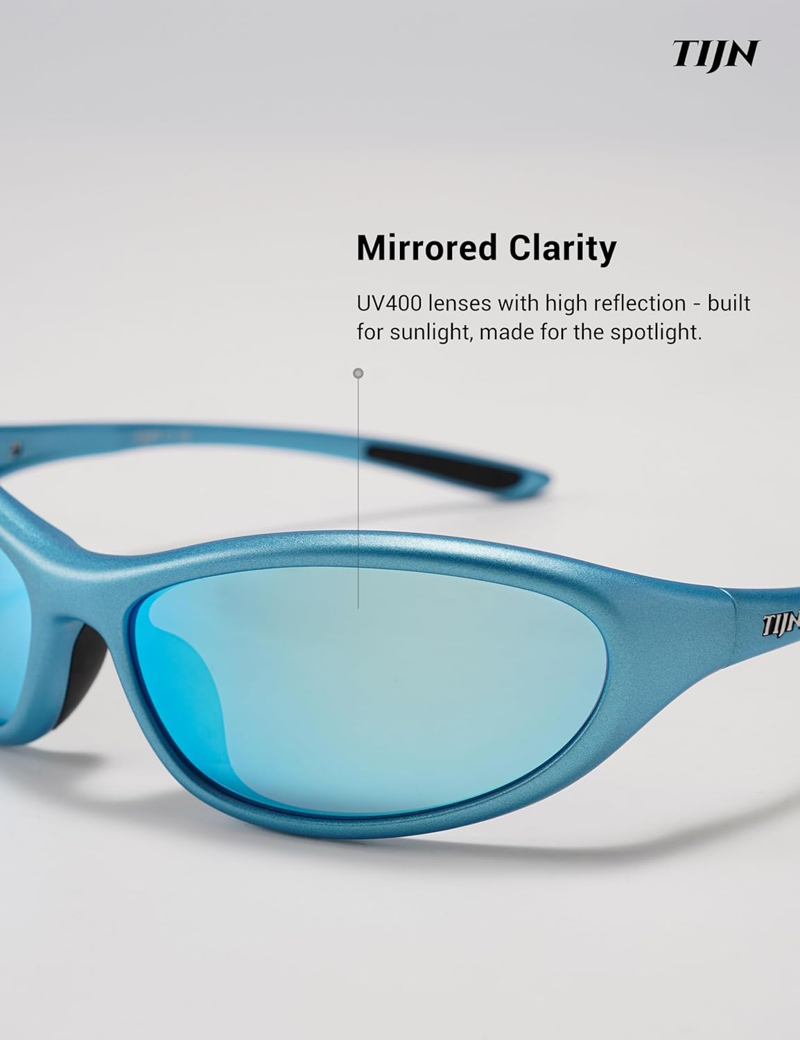 TIJN Sports Sunglasses for Men Women UV400 Wraparound Cycling Running Golf Motorcycle Glasses, Large Outdoor Shades, Vanta - Image 6