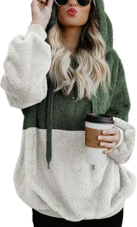 Dokotoo Womens 2023 Fashion Fuzzy Warm Casual Loose Hooded Sweatshirt Hoodies with Pockets Outerwear S-XXL