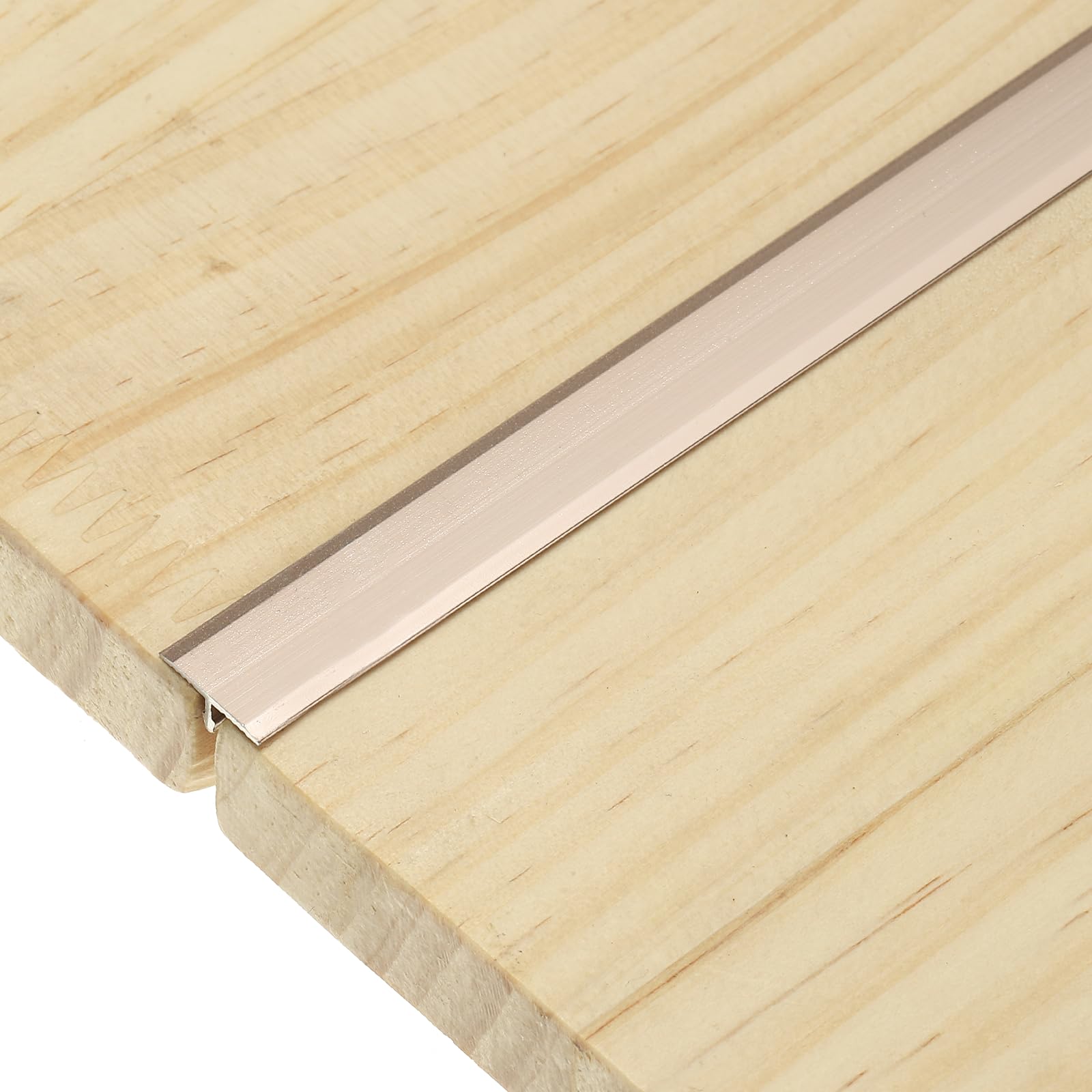 sourcing map 3Pcs T-Molding Transition Strips, 9m x 12mm (L x W) Aluminium Alloy Floor Flat Divider Strip Vinyl Flooring Edging Trim for Floor Gaps Doorways, Matte Light Brown