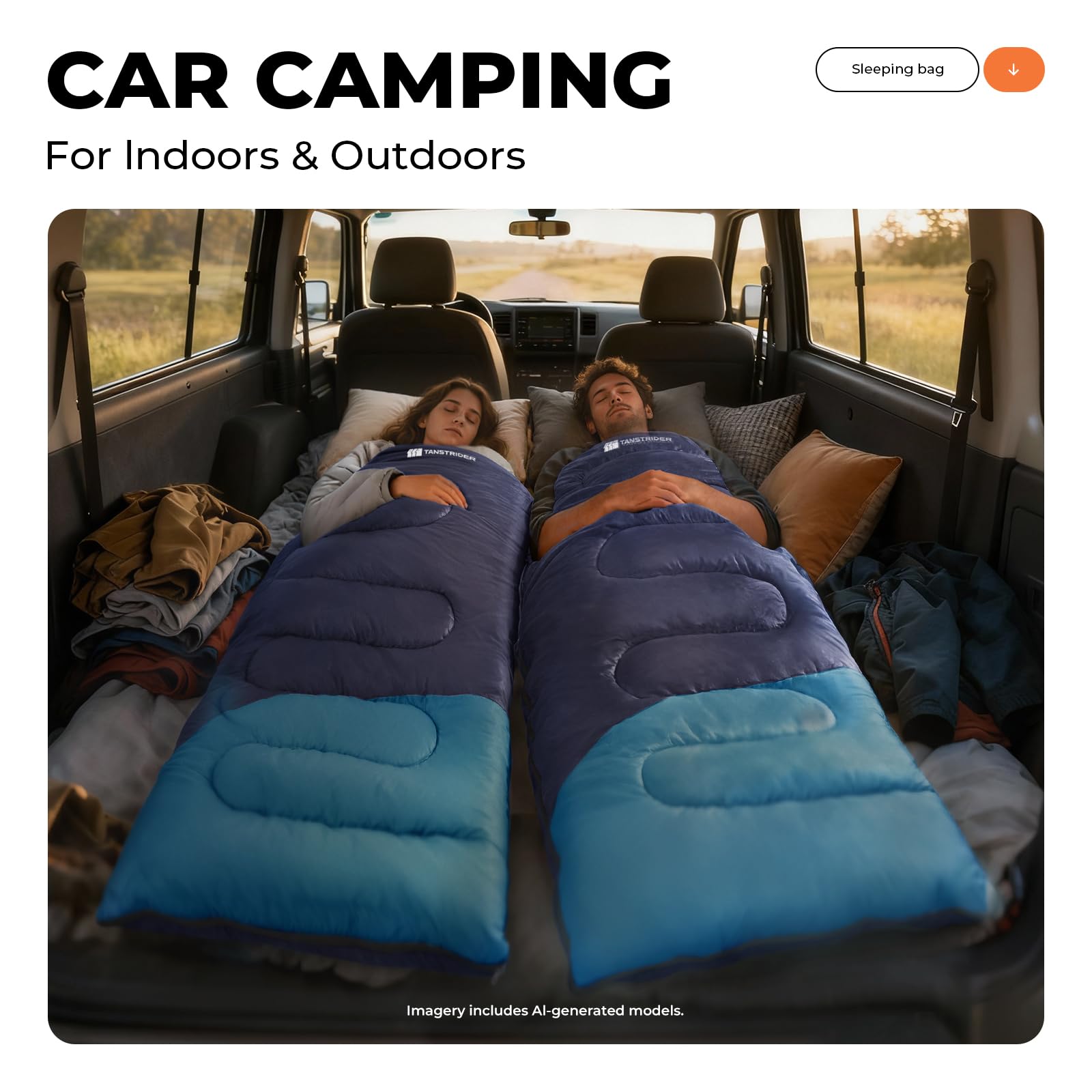 Schlafsack - 1,35 kg 3 Jahreszeiten-Deckenschlafsack, 2-in-1 Schlafsack Erwachsene, 10 °C bis 26 °C - Separate Fußbelüftung, Anti-Klemm-Reißverschluss - für Camping & Outdoor