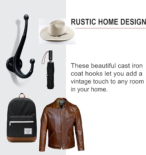 Miniatura 3 de NACH KE-NH-898 - Ganchos de pared modernos de doble punta, ganchos negros decorativos resistentes para vestíbulo, perchero y sombrero, toalleros