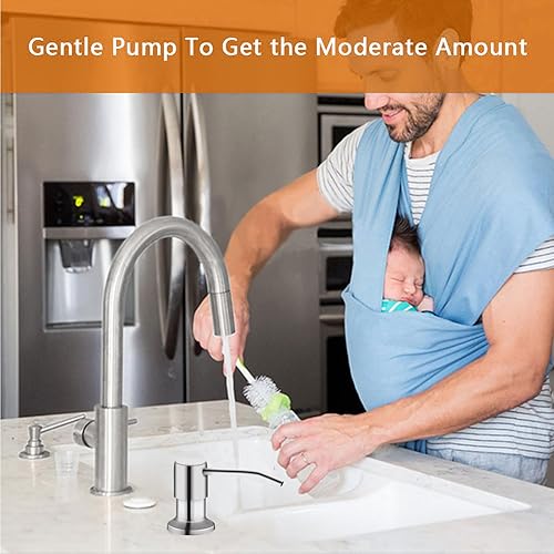Miniatura 7 de Dispensador de jabón para fregadero, dispensador de jabón para fregadero Kichen, buena potencia de succión, kit de tubo de extensión de 47 pulgadas,