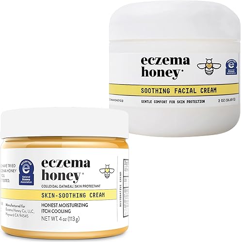 ECZEMA HONEY Crema calmante para la piel original y crema facial calmante - Paquete para pieles sensibles y secas - Libre de crueldad