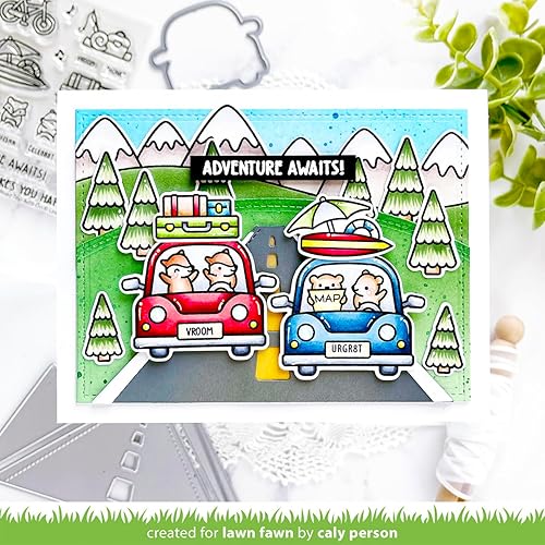 Miniatura 6 de Lawn Fawn - Car Critters Road Trip - Sellos adicionales, troqueles y bolsillo