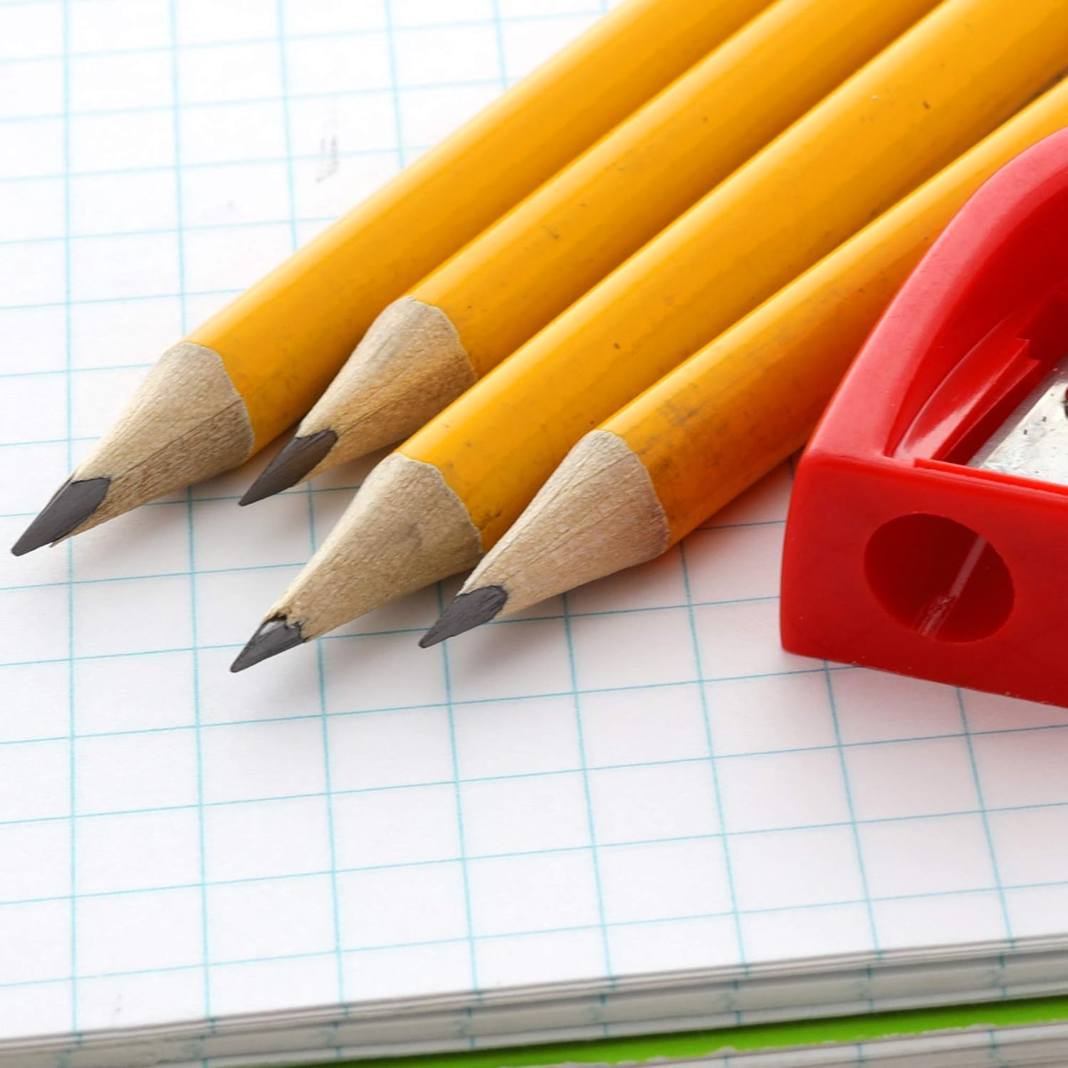 BAZIC Products Pencil Wood Pre-Sharpened #2 HB Triangle Pencils, Latex Free Eraser, Premium Wood Pre Sharpened Yellow Pencils for School Office (4/Pack), 24-Packs