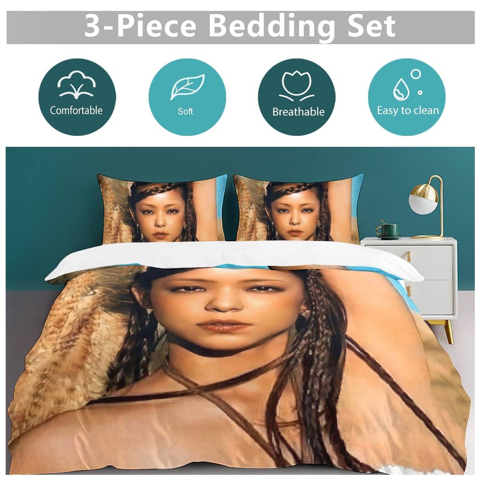 Amazon｜安室奈美恵 (11) 寝具 3ピース 枕カバー オールシーズンベッド