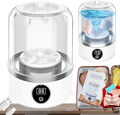 Lavadora portátil mini, limpieza profunda mejorada 2025 para artículos pequeños como brasieres, calcetines, ropa de bebé, lavadora portátil