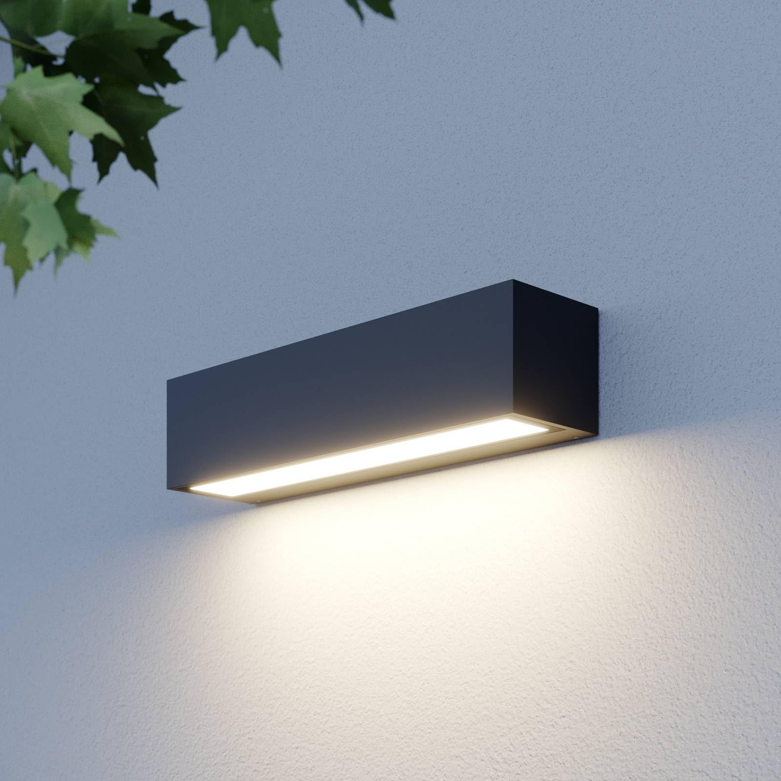 Lucande LED Wandleuchte außen Lengo (Modern) in Schwarz aus Aluminium (1 flammig,) - Außenwandleuchten Wandlampe Led Außenlampe Outdoor für Außenwand/Hauswand Haus Terrasse &