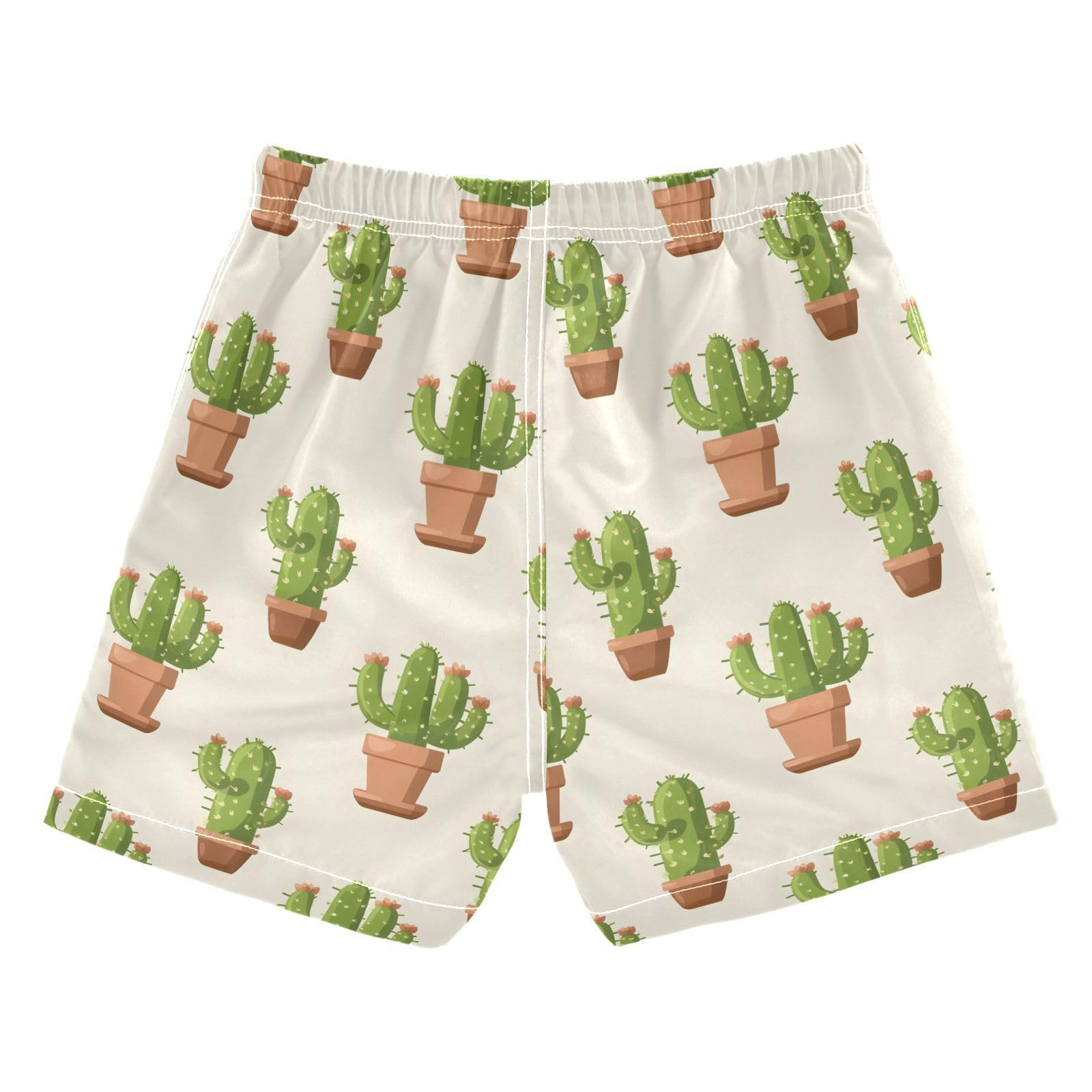 ALAZA Tropical Blossom Cactus Flower Floral Boys Quick Dry Beach Board Shorts Kids Swim Trunks Bathing Suit Swimsuit 3T