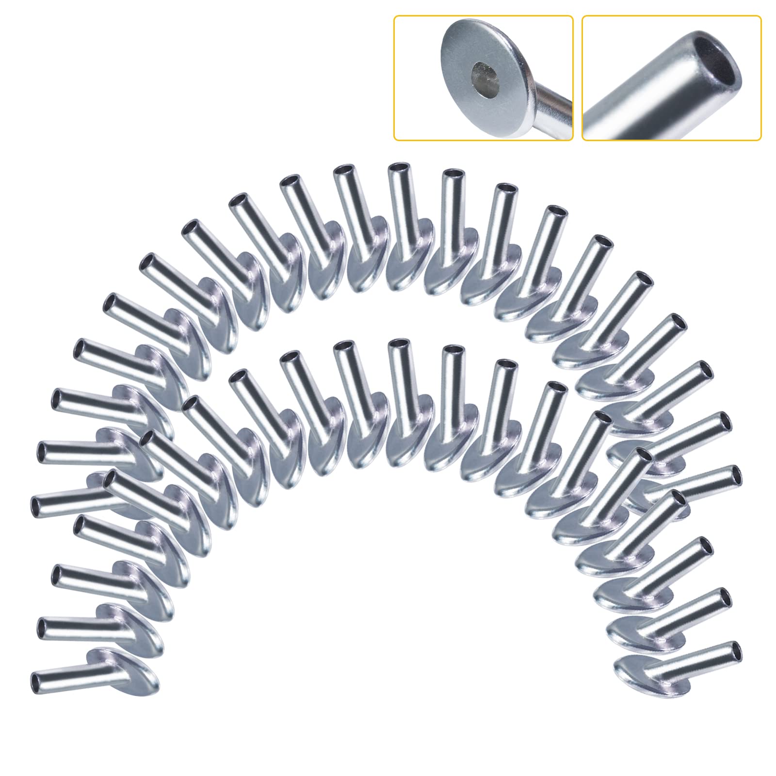 Eyourlife40 Pack Stainless Steel 30 Degree Angle Bevelled Protective Covers Wood Post Protector for 1/8 Inch Wire Rope Cable Railing DIY Balustrade T316 Marine Grade