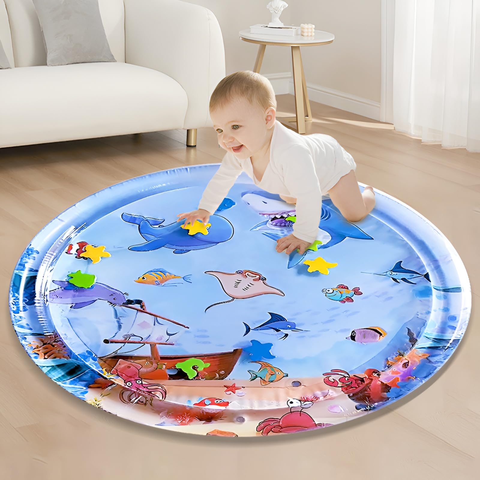 Baby Water Game Mat - Inflatable Play Mat for Infants and Toddlers, Perfect Fun Time Activity Center for Stimulation Growth (100cm)