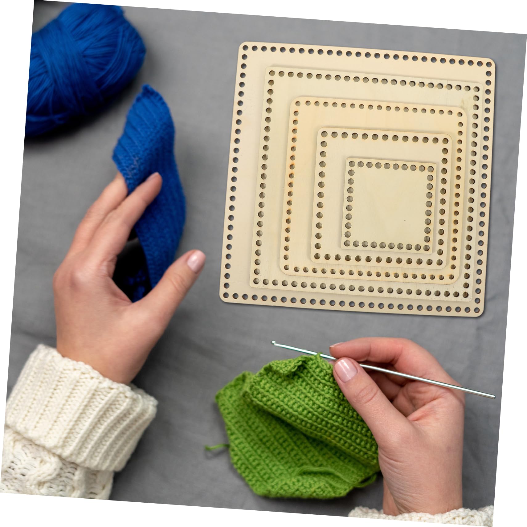 HOMSFOU 5pcs Crochet Basket Base Basket Weaving Bottom Knitting Crochet Purse Bottom Crochet Yarn Basket Woven Bag Crochet Basket Bottom Woven Baskets Material Bag Bottom Wood