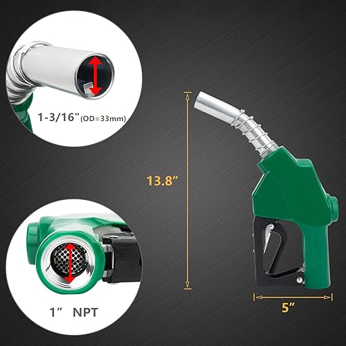 Miniatura 6 de Boquilla de combustible de 1 pulgada NPT, boquilla de combustible de apagado automático de 1-3/16 pulgadas (OD = 1.181 in) Boquilla de combustible