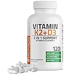 Bronson Vitamin K2 (MK7) with D3 Supplement Non-GMO Formula 5000 IU Vitamin D3 & 90 mcg K2 MK-7 Easy to Swallow D & K Complex, 120 Capsules